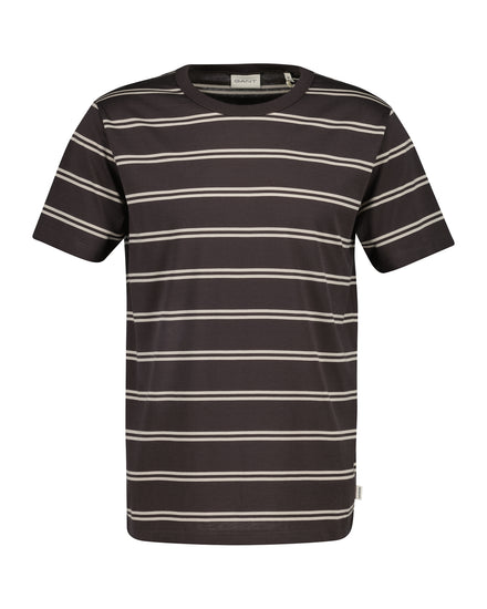 Z bawełny pima t-shirt męski w paski brązowy