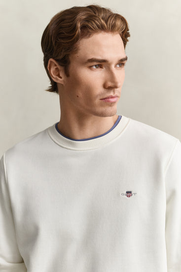 Bluza męska z okrągłym dekoltem regular fit biała
