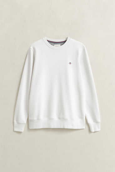 Bluza męska z okrągłym dekoltem regular fit biała
