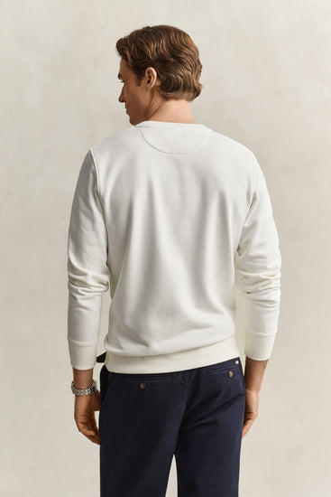 Bluza męska z okrągłym dekoltem regular fit biała