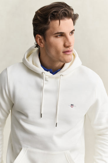 Bluza męska z kapturem regular fit biała