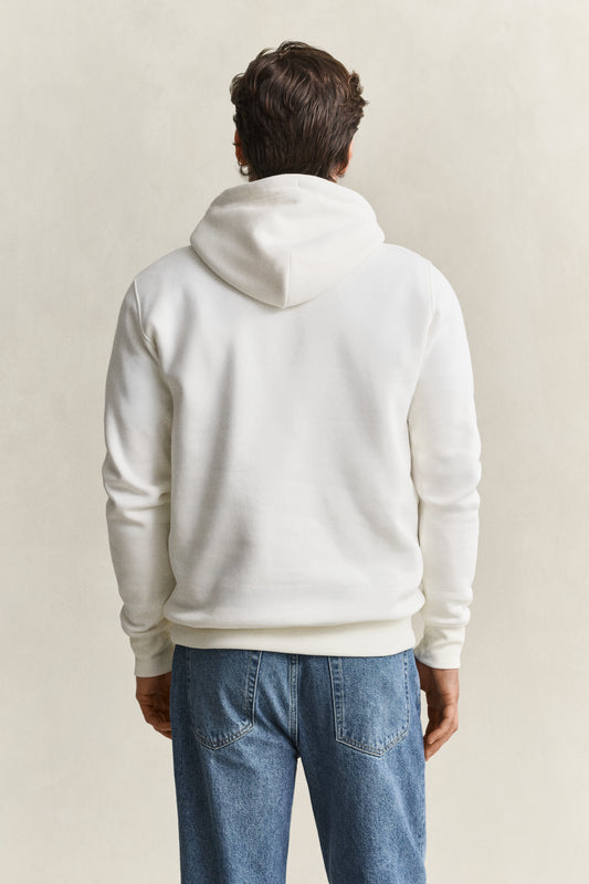 Bluza męska z kapturem regular fit biała