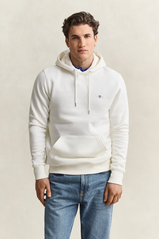 Bluza męska z kapturem regular fit biała