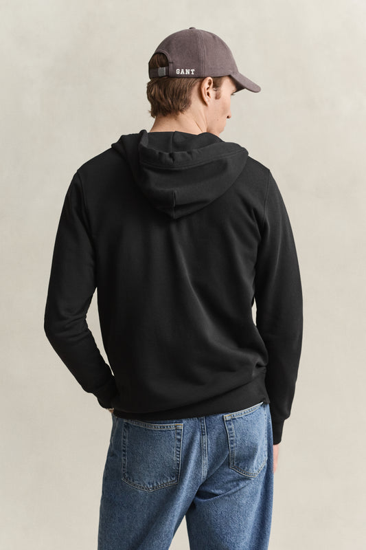 Bluza męska z zamkiem regular fit czarna