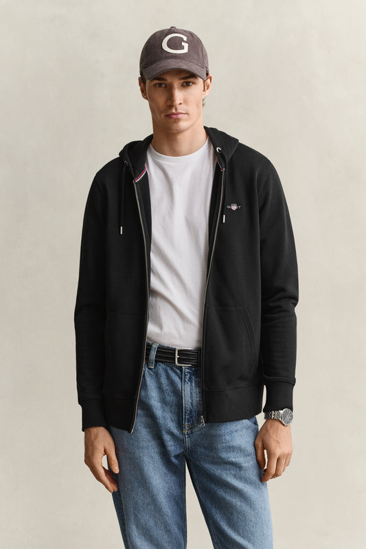 Bluza męska z zamkiem regular fit czarna