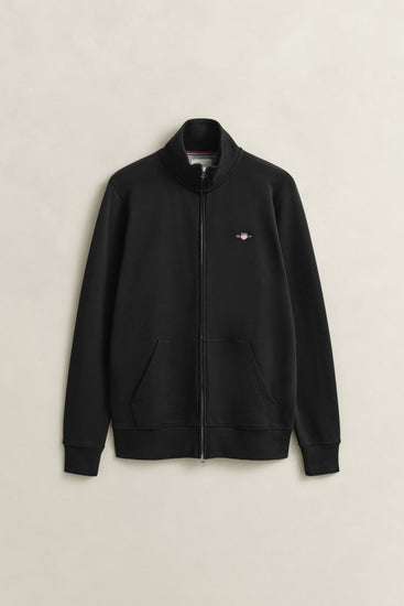 Bluza męska z zamkiem regular fit czarna
