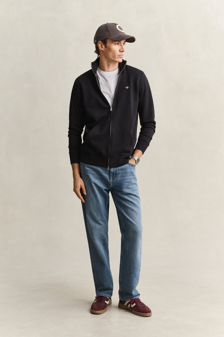 Bluza męska z zamkiem regular fit czarna