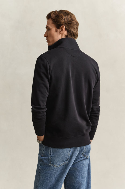Bluza męska z zamkiem regular fit czarna