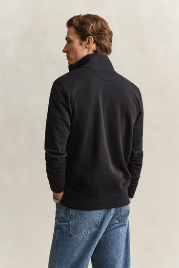 Bluza męska z zamkiem regular fit czarna
