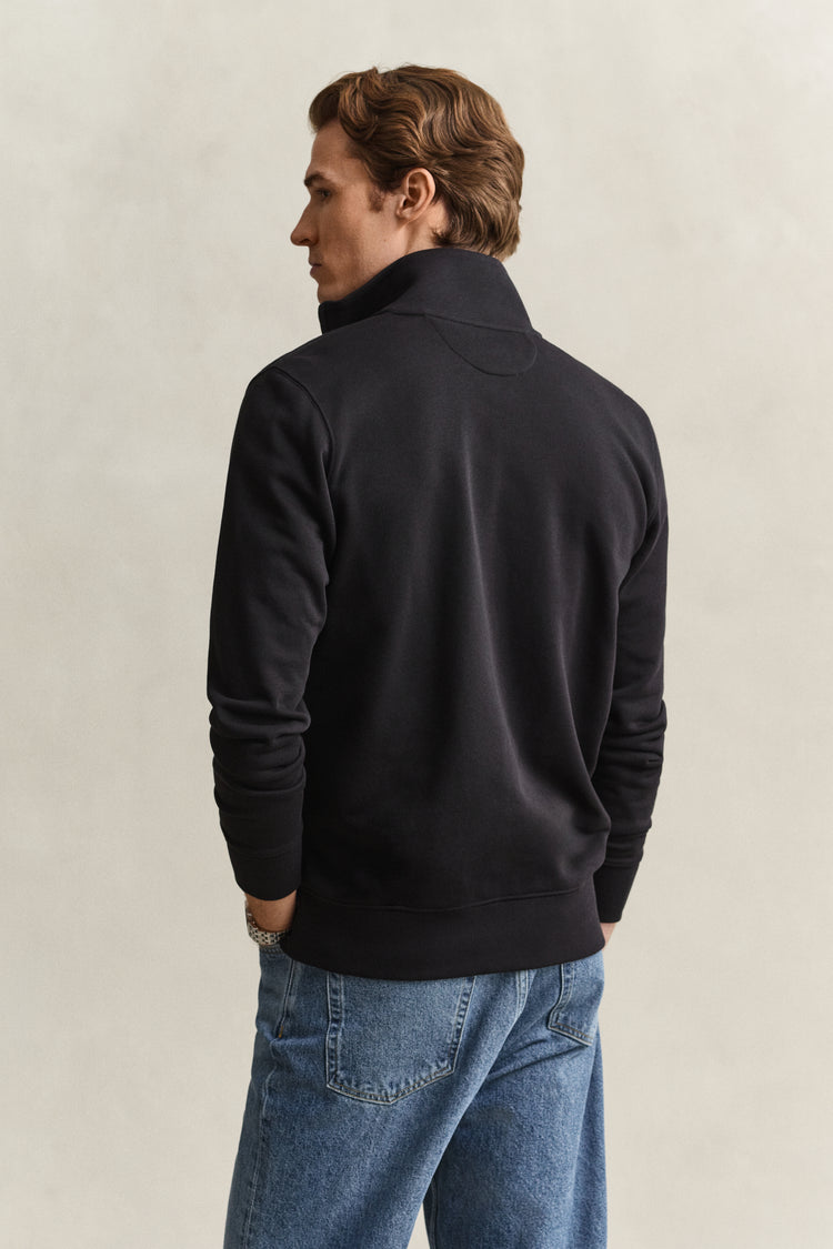 Bluza męska z zamkiem regular fit czarna
