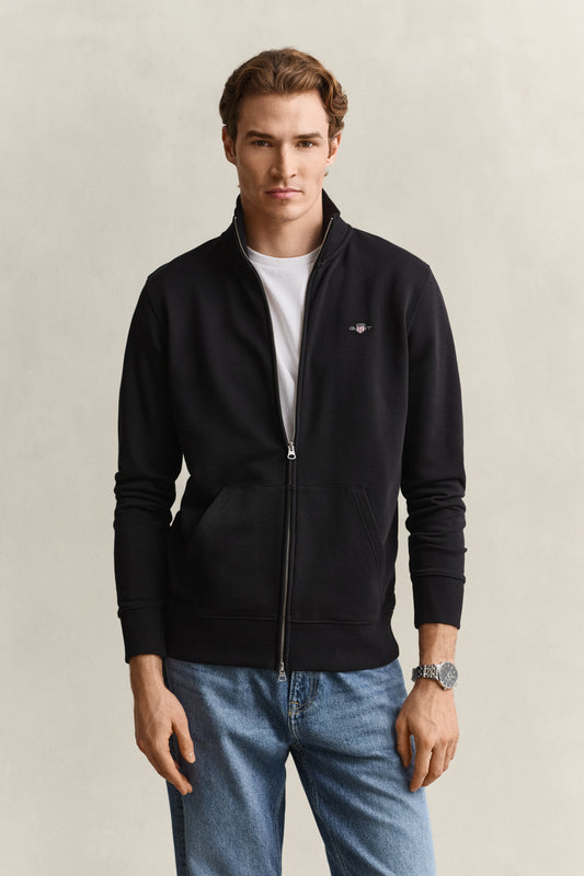 Bluza męska z zamkiem regular fit czarna