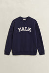 Sweter Yale męski z okrągłym kołnierzykiem granatowy