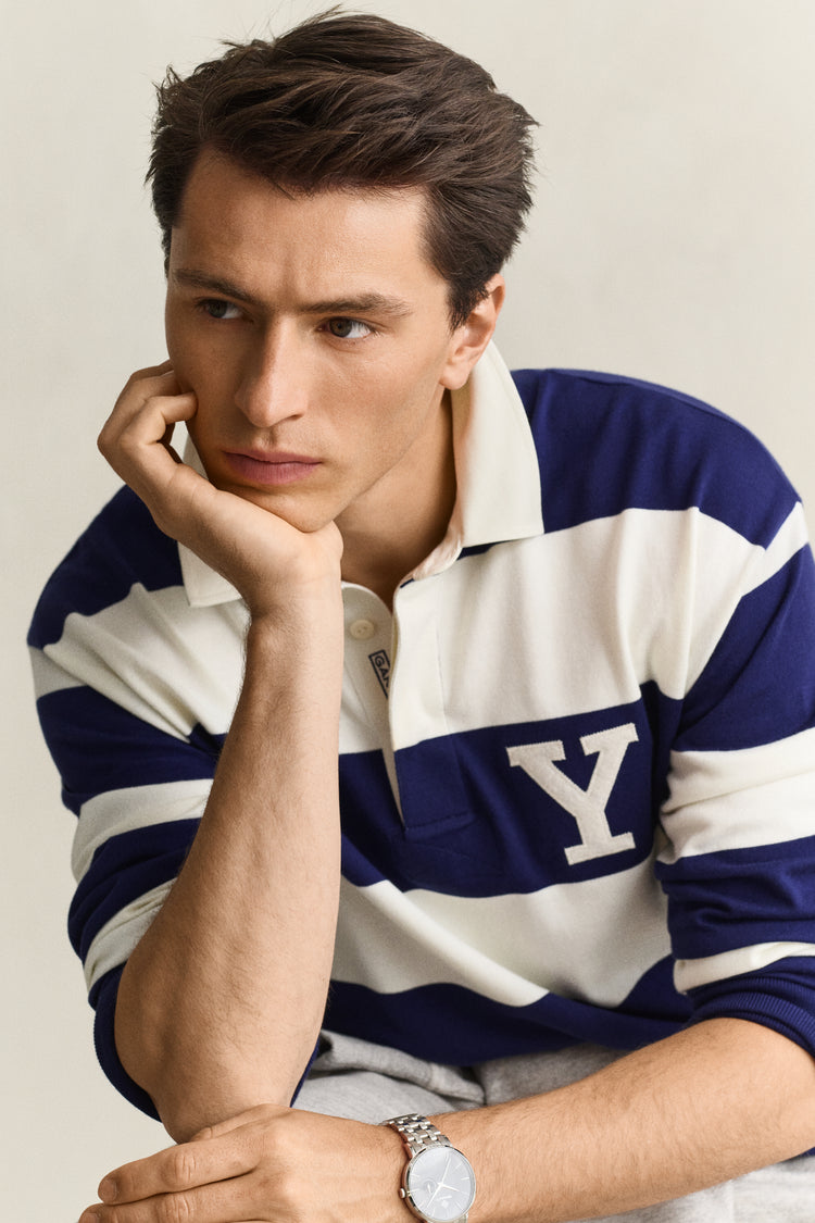 Koszulka rugby Yale męska w paski