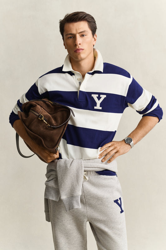 Koszulka rugby Yale męska w paski
