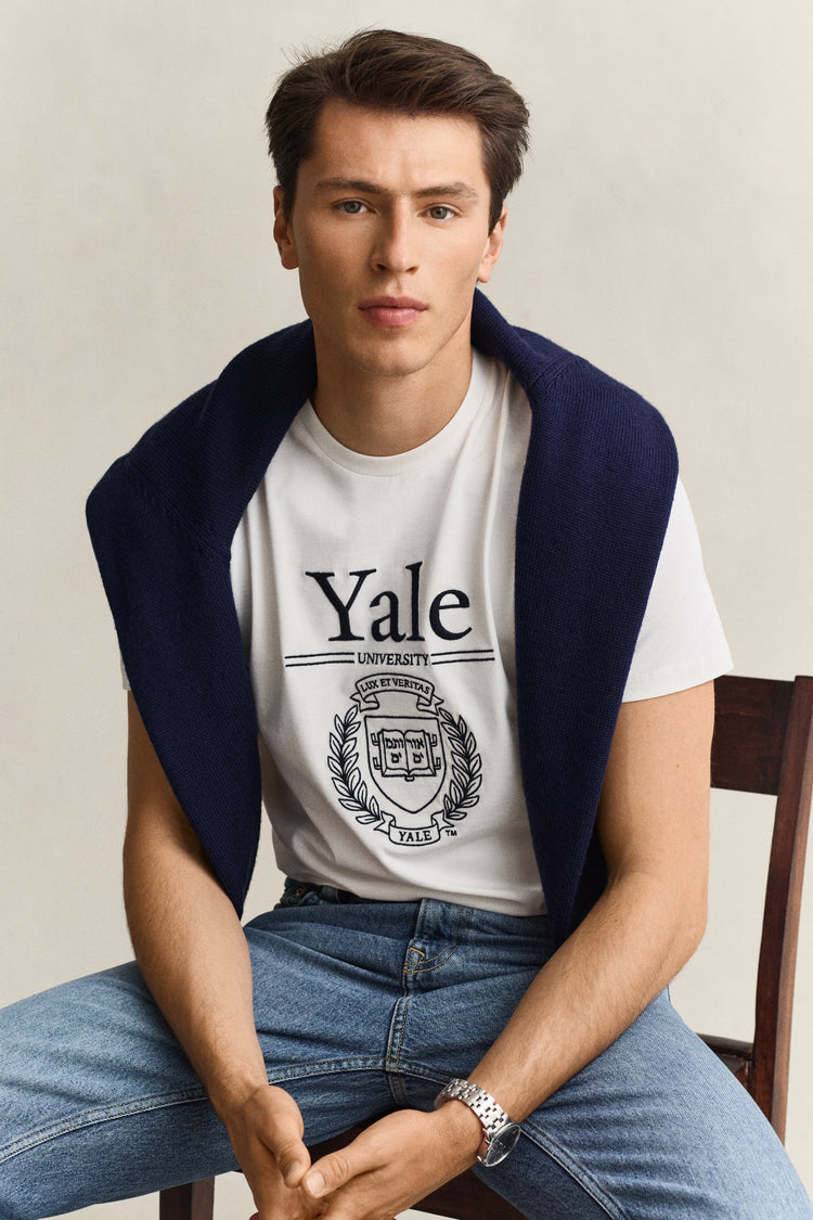 T-shirt Yale męski biały