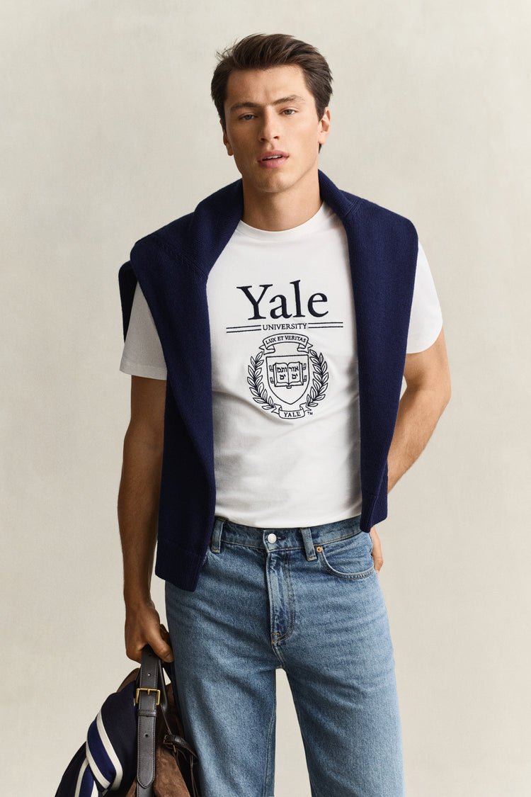 T-shirt Yale męski biały