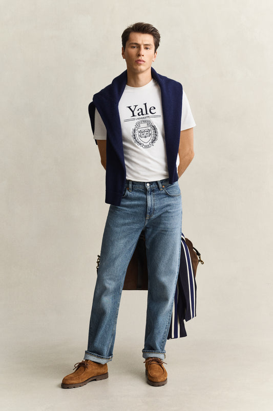 T-shirt Yale męski biały