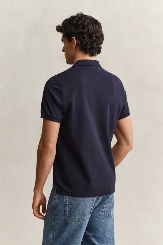 Koszulka polo męska regular fit granatowa