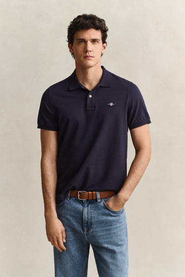 Koszulka polo męska regular fit granatowa