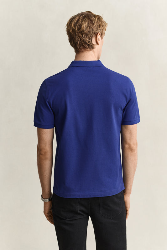 Koszulka polo Shield męska z kołnierzykiem polo regular fit niebieska