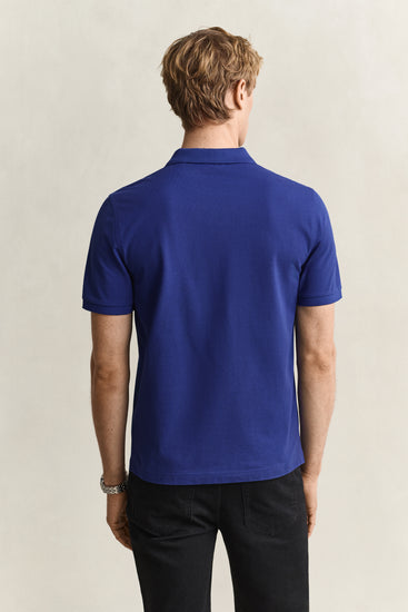 Koszulka polo Shield męska z kołnierzykiem polo regular fit niebieska