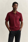 Koszulka polo męska z kołnierzykiem polo regular fit bordowa