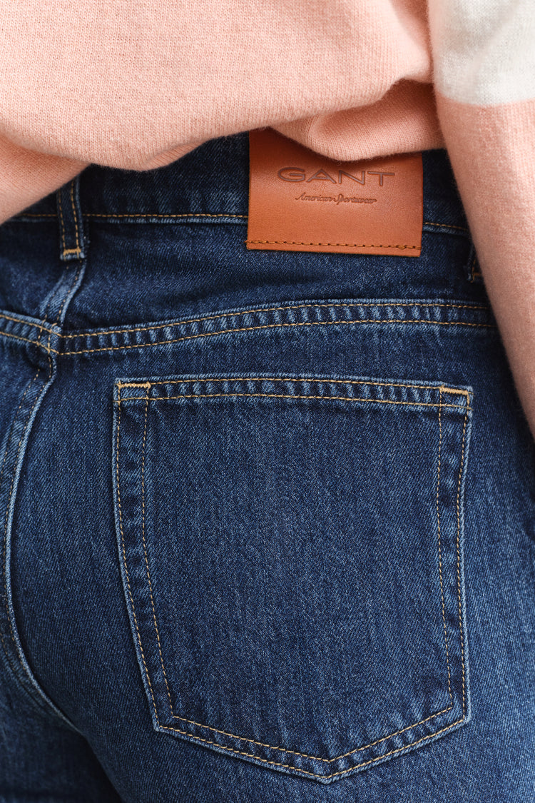 Jeansy damskie relaxed fit granatowe