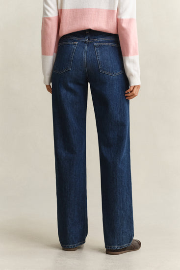 Jeansy damskie relaxed fit granatowe