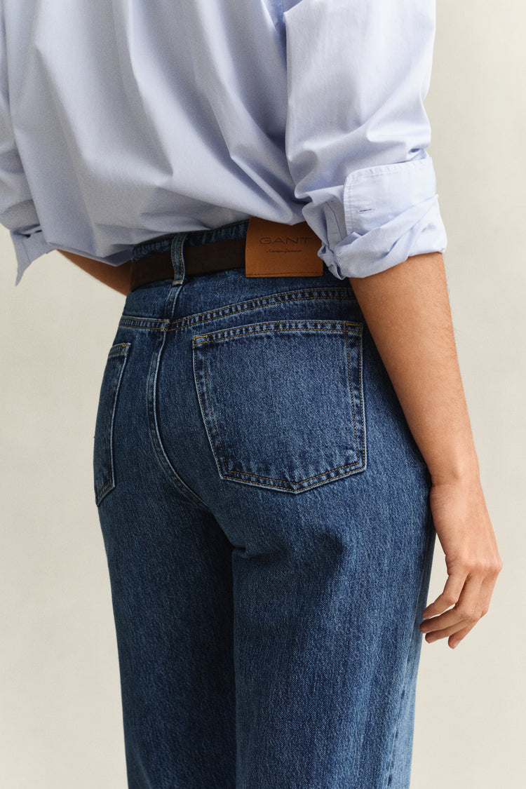 Jeansy damskie relaxed fit niebieskie