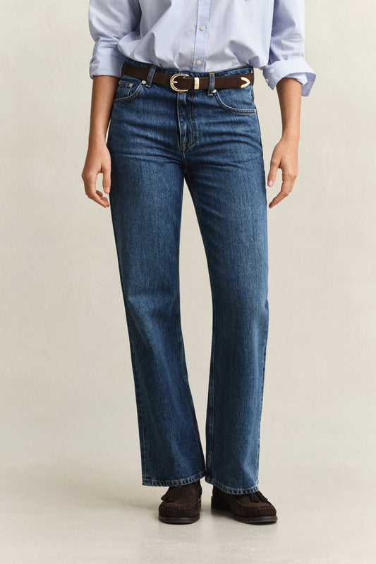 Jeansy damskie relaxed fit niebieskie