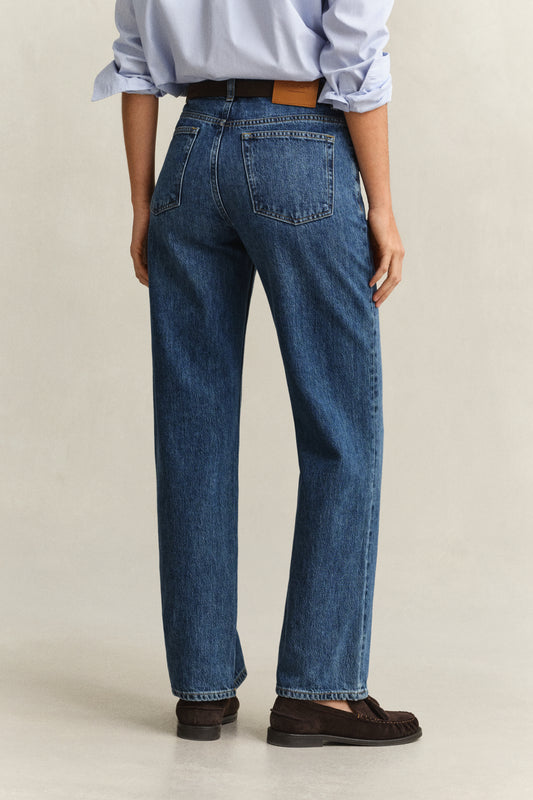 Jeansy damskie relaxed fit niebieskie