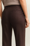 Spodnie damskie flare fit brązowe