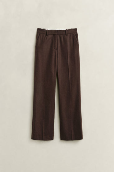 Spodnie damskie flare fit brązowe