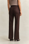 Spodnie damskie flare fit brązowe