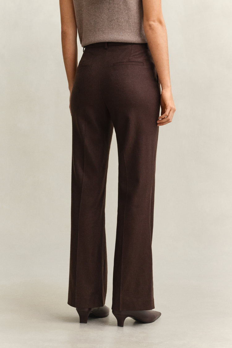 Spodnie damskie flare fit brązowe