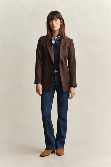 Koszulka polo prążkowana damska slim fit granatowa