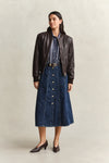 Koszula damska w paski relaxed fit granatowa
