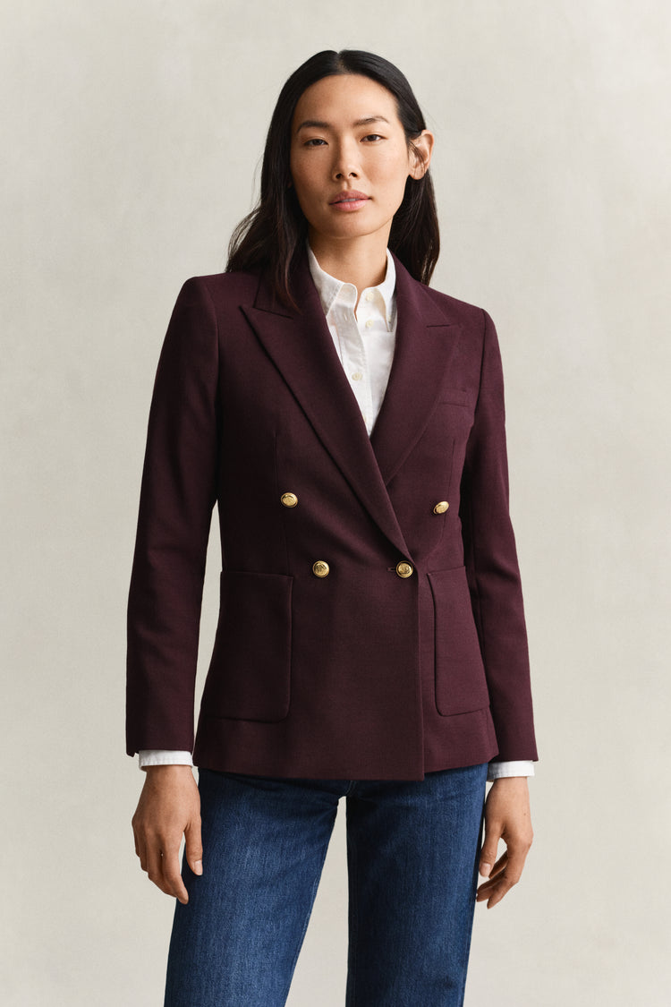 Marynarka damska slim fit bordowa