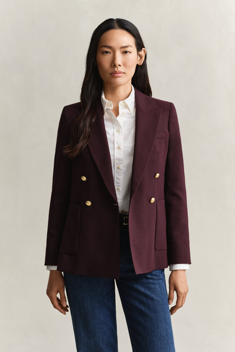 Marynarka damska slim fit bordowa