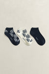 Skarpetki damskie z monogramem granatowe 3-pak