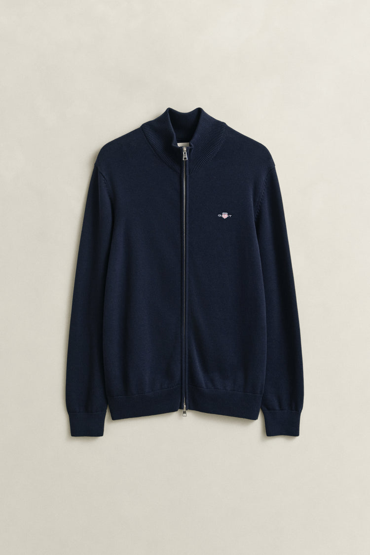 Sweter męski z zamkiem regular fit granatowy