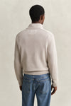 Bawełniany sweter męski half zip kremowy