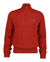 Bawełniana sweter męski half zip czerwony