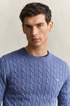 Sweter męski regular fit niebieski