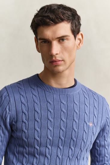 Sweter męski regular fit niebieski