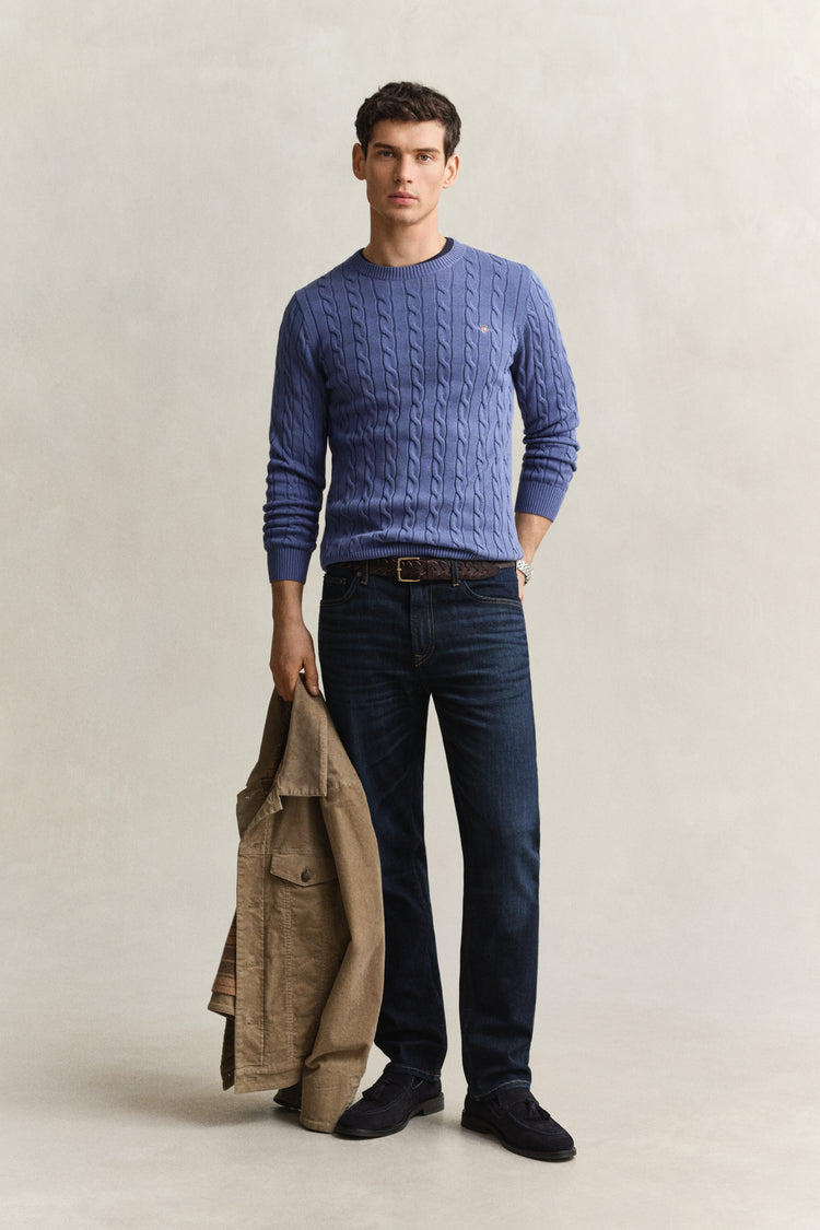 Sweter męski regular fit niebieski
