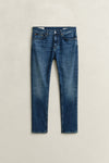 Jeansy męskie slim fit niebieskie