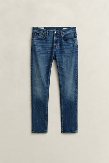 Jeansy męskie slim fit niebieskie