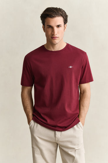 T-shirt Shield męski regular fit bordowy