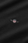 T-shirt męski z okrągłym dekoltem slim fit czarny